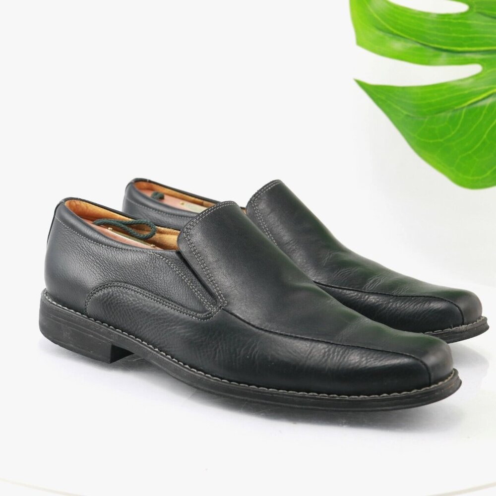 Sandro‎ Moscoloni Mens Jacob Venetian Loafer Size 9 D Black Leather Slip-On Shoe
